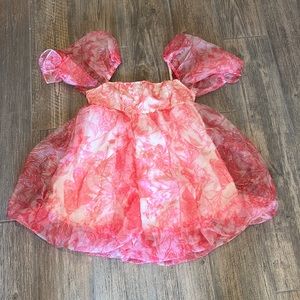 Pink and white babydoll dress
